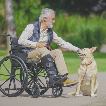 EQUIPMED 24 Inch Folding Wheelchair Lightweight Portable for Elderly and Disabled, Grey.
