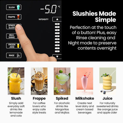 POLYCOOL 3L Slushie Frozen Drink Maker, Home Slush Machine, Fast Chilling, Easy Digital Controls.