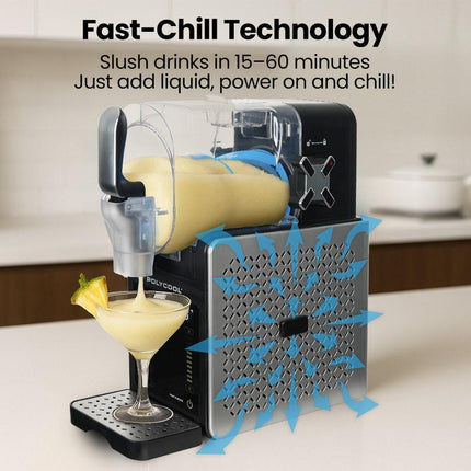 POLYCOOL 3L Slushie Frozen Drink Maker, Home Slush Machine, Fast Chilling, Easy Digital Controls.