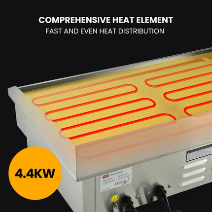 THERMOMATE Commercial Electric Griddle TH-G05, 4400W 73x37cm Flat Cooking Surface.