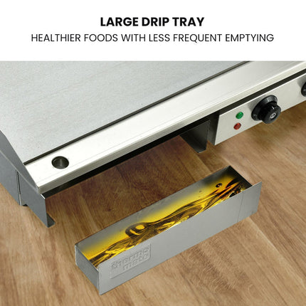 THERMOMATE Commercial Electric Griddle TH-G05, 4400W 73x37cm Flat Cooking Surface.