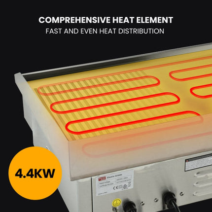 THERMOMATE Commercial Electric Griddle TH-G05, 4400W 73x37cm Flat Cooking Surface.