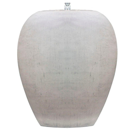 Protege Pot Style Solar Water Feature Fountain, with Panel Kit, LED Lights, Light Grey.