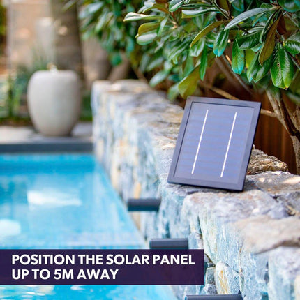 Protege Pot Style Solar Water Feature Fountain, with Panel Kit, LED Lights, Light Grey.