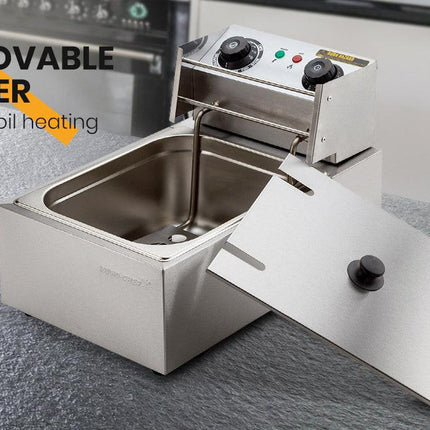 EuroChef Commercial Electric Deep Fryer Frying Basket Chip Cooker Fry Scoop.