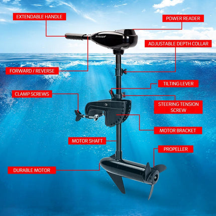Striker 45 LBS Electric Trolling Motor Inflatable Boat Outboard Engine Fishing Marine.