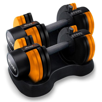 ATIVAFIT 2x Adjustable Dumbbell Set Weights Dumbbells Home Gym Interchangeable.