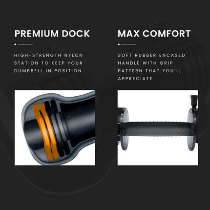 ATIVAFIT 2x Adjustable Dumbbell Set Weights Dumbbells Home Gym Interchangeable.