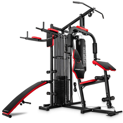 PROFLEX Home Gym Exercise Machine Fitness Equipment Weight Bench Press Set 148lbs.
