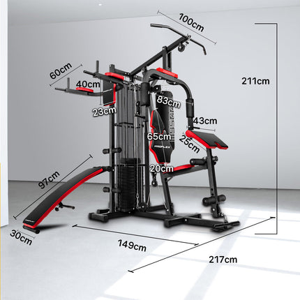 PROFLEX Home Gym Exercise Machine Fitness Equipment Weight Bench Press Set 148lbs.