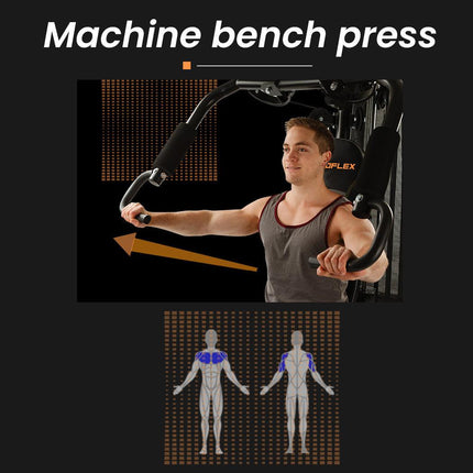 PROFLEX Multi-Station Home Gym Set with 98lbs Weight Plates- M8000.
