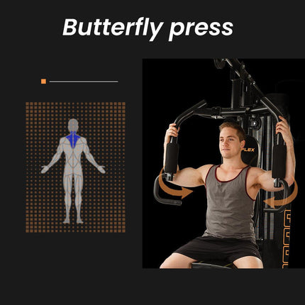 PROFLEX Multi-Station Home Gym Set with 98lbs Weight Plates- M8000.