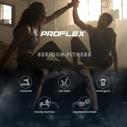 PROFLEX Magnetic Recumbent Exercise Bike, LCD Display, Heart Rate Sensors, Adjustable Seat, 8-Level Resistance, Comfortable Seated Home Cardio Fitness Machine.