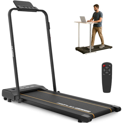 PROFLEX Electric Walking Pad Under Desk Treadmill, Remote Control, Compact Foldable Size, Tablet Holder, LCD Display, Walk or Light Jog.