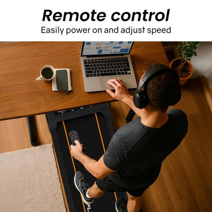 PROFLEX Electric Walking Pad Under Desk Treadmill, Remote Control, Compact Foldable Size, Tablet Holder, LCD Display, Walk or Light Jog.