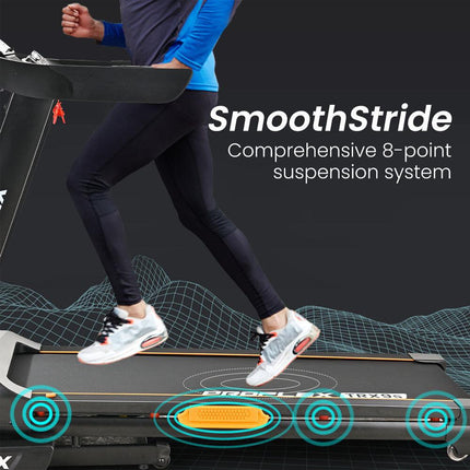Proflex TRX9s Electric Treadmill, Large Size, 450mm Belt, 10-inch display, Foldable, Suspension, Auto Incline, WiFi, Bluetooth, Pulse Sensors.