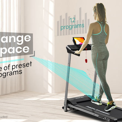 PROFLEX Treadmill Bluetooth Running Machine Foldable Compact Small Home Electric.