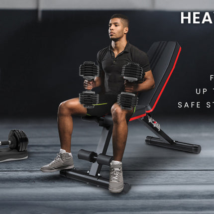 PROFLEX Weight Bench Workout Gym Press Adjustable Lifting Fitness Folding Bands.