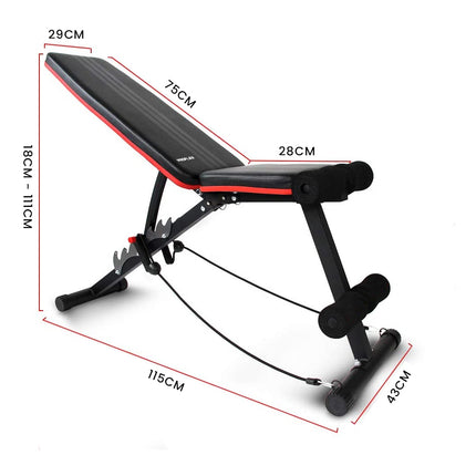 PROFLEX Weight Bench Workout Gym Press Adjustable Lifting Fitness Folding Bands.