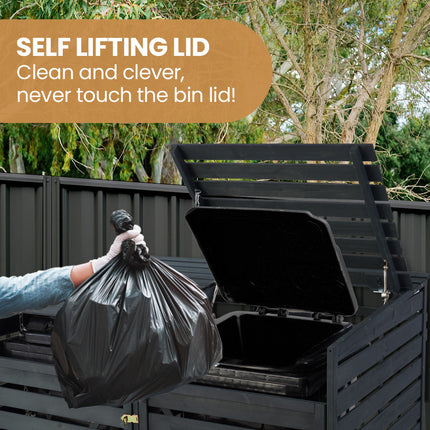 PlantCraft Double Wood Wheelie Bins Storage Shed, 2 Door Garbage Rubbish Bin Enclosure.