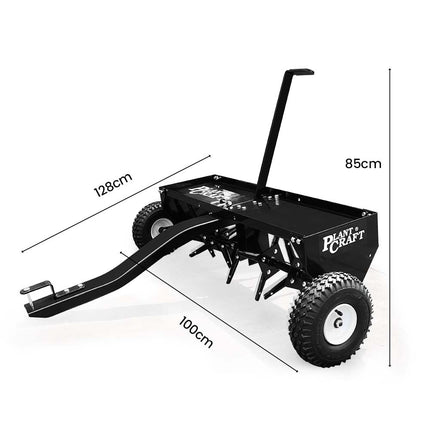 PlantCraft Tow Behind Plug Lawn Aerator 1m (40") Wide, Universal Hitch for Ride on Mower, Garden Tractor.