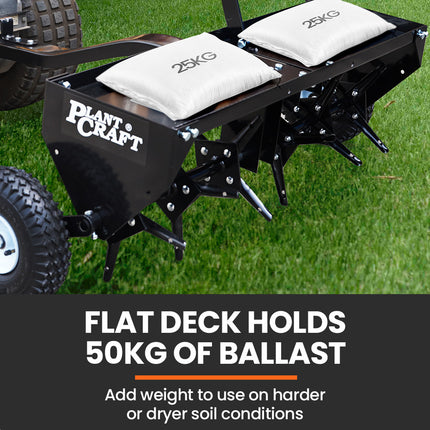 PlantCraft Tow Behind Plug Lawn Aerator 1m (40") Wide, Universal Hitch for Ride on Mower, Garden Tractor.