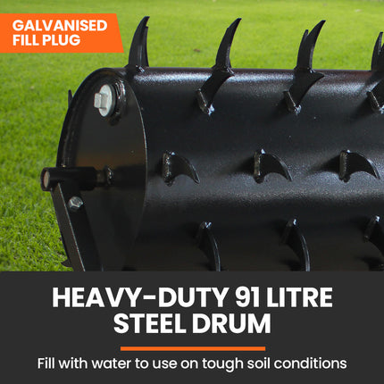 PlantCraft Tow Behind Lawn Roller Spike Aerator 36" Wide, Universal Hitch for Ride on Mower, Garden Tractor.