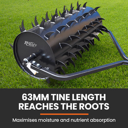 PlantCraft Tow Behind Lawn Roller Spike Aerator 36" Wide, Universal Hitch for Ride on Mower, Garden Tractor.