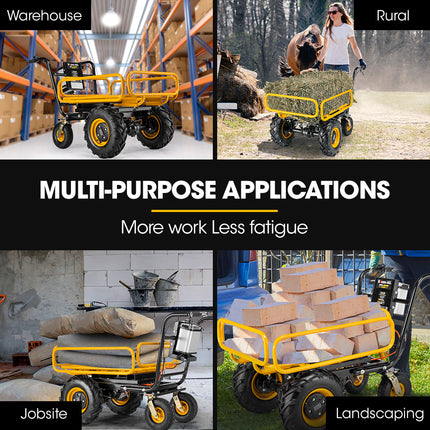 Baumr-AG 40V Battery Powered Material Handling Dumper Wheelbarrow Motorised Electric, 300kg Capacity.