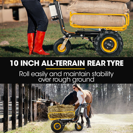 Baumr-AG 40V Battery Powered Material Handling Dumper Wheelbarrow Motorised Electric, 300kg Capacity.