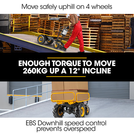 Baumr-AG 40V Battery Powered Material Handling Dumper Wheelbarrow Motorised Electric, 300kg Capacity.