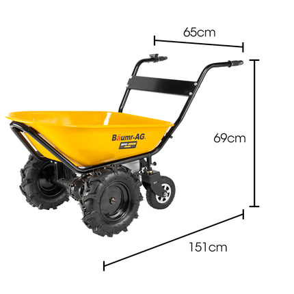Baumr-AG 40V Battery Powered Wheelbarrow Motorised Electric, 100L Bucket Volume, 4 Wheel, 260kg Capacity.