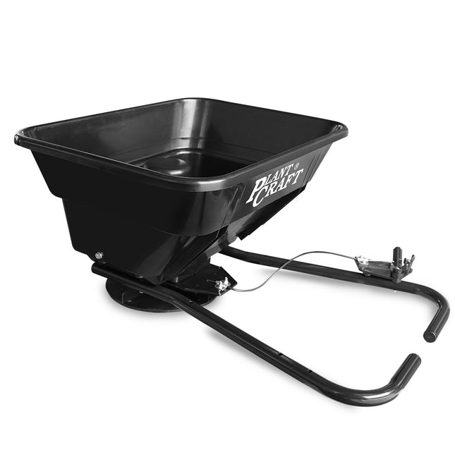 PLANTCRAFT Spreader 12V 36kg 30L Lawn Seed Fertiliser, for ATV, Ride on Mower, with Rain Cover.