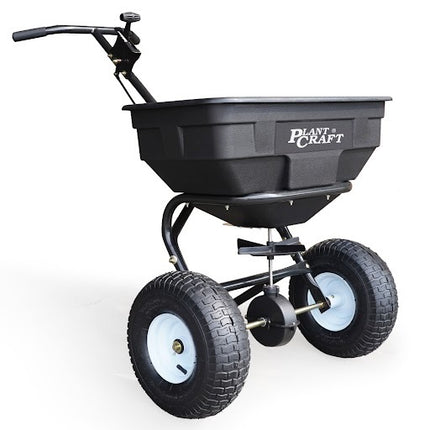 PLANTCRAFT Spreader 12V 36kg 30L Lawn Seed Fertiliser, for ATV, Ride on Mower, with Rain Cover.