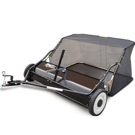 PlantCraft Lawn Sweeper 38" Wide, Tow Behind Leaf and Grass Clipping Collector, Universal Hitch for Ride on Mower, Garden Tractor.