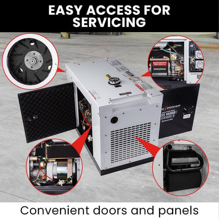 GENPOWER 8.4kW Peak 6kW Rated Commercial Diesel Generator, RCD Safety Switch, Electric Key Start, 2 x 15A, Single Phase.