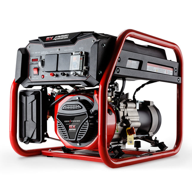 GENPOWER 4.2kW Peak 3kW Rated Generator Single-Phase Petrol - Site Portable.