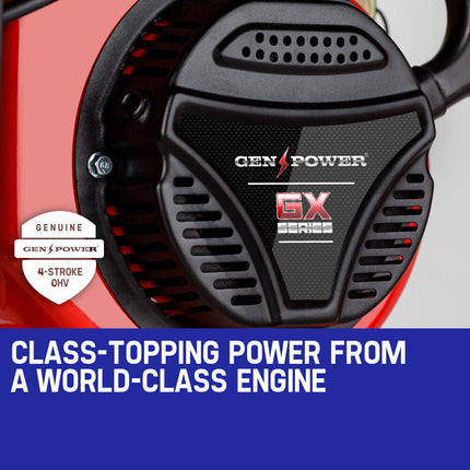 GENPOWER 4.2kW Peak 3kW Rated Generator Single-Phase Petrol - Site Portable.