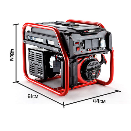 GENPOWER 4.2kW Peak 3kW Rated Generator Single-Phase Petrol - Site Portable.