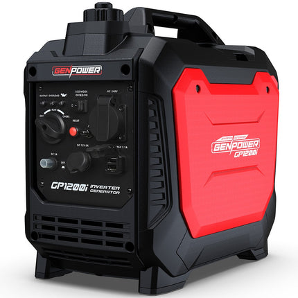 GENPOWER 1.2kW Peak 1.0kW Inverter Generator, Portable Lightweight Camping.