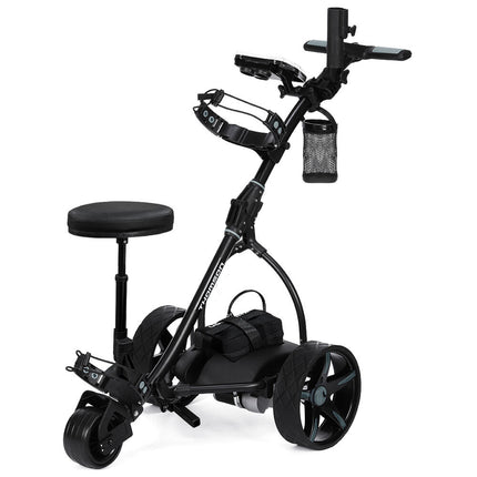 THOMSON E5000 Pro Lithium Golf Buggy, 36 Hole, Only 12kg, Easy Fold, Electric Motorised Buggy Trolley Cart w/ Seat, Black.