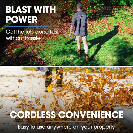 POWERBLADE 20V Leaf Blower & Line Trimmer / Edger Combo, Kit with 4.0Ah Battery & Fast Charger.