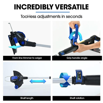 POWERBLADE 20V Leaf Blower & Line Trimmer / Edger Combo, Kit with 4.0Ah Battery & Fast Charger.