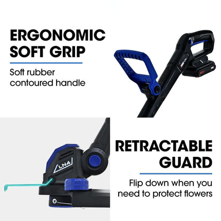 POWERBLADE 20V Leaf Blower & Line Trimmer / Edger Combo, Kit with 4.0Ah Battery & Fast Charger.
