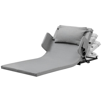 Equipmed Electric Adjustable Bed Backrest, German-Engineered Power Lifting Back Support with Remote Control, Full Length, Grey.