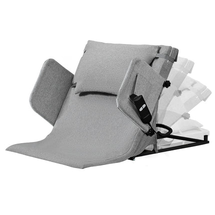 Equipmed Electric Adjustable Bed Backrest, German-Engineered Power Lifting Back Support with Remote Control, Full Length, Grey.