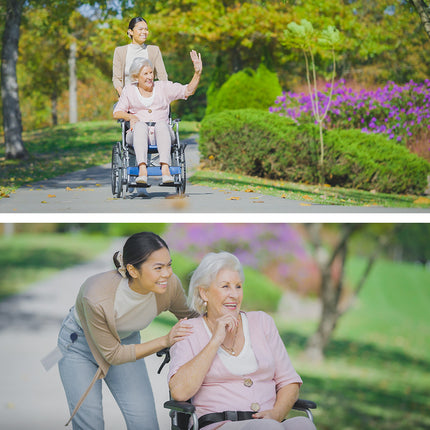 EQUIPMED Folding Aluminium Wheelchair, 20" Wheels, Park Brakes, 100kg Capacity, Blue.