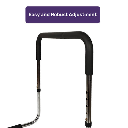 Equipmed Bed Assist Adjustable Hand Rail Support Aid for Seniors, 125kg Capacity, Bedside with Soft Grip Handle.