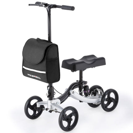 EQUIPMED Knee Scooter Walker, Disc Brake - Suspension Bag - Broken Leg Ankle Foot Mobility - Crutches Alternative -.