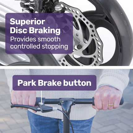 EQUIPMED Knee Scooter Walker, Disc Brake - Suspension Bag - Broken Leg Ankle Foot Mobility - Crutches Alternative -.